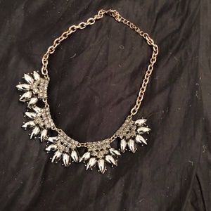 GOLD AND SILVER TONE CHOKER WITH RHINESTONES